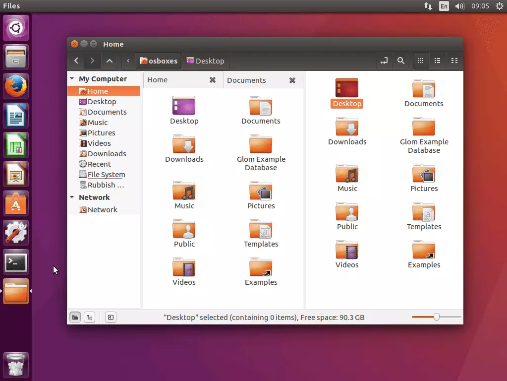 Image: User interface of the Linux file manager, Nemo